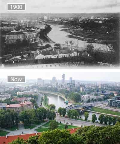Vilnius - Lithuania (1900 - Saat ini) Foto Kota Besar Dunia Before After