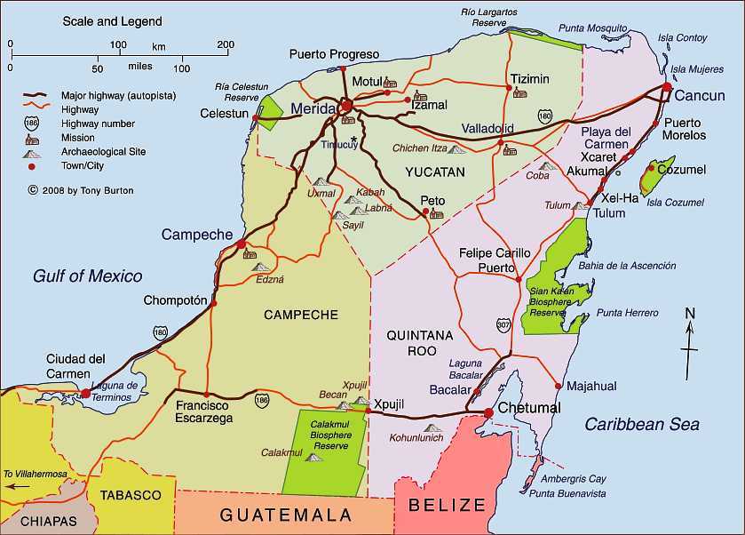 Mapa De Mérida Político Región Mapa Político Ciudad Región Geográfica