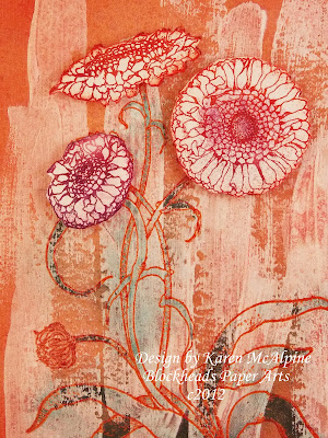 Dreaming and Creating: Embossed Flowers on Painted Background