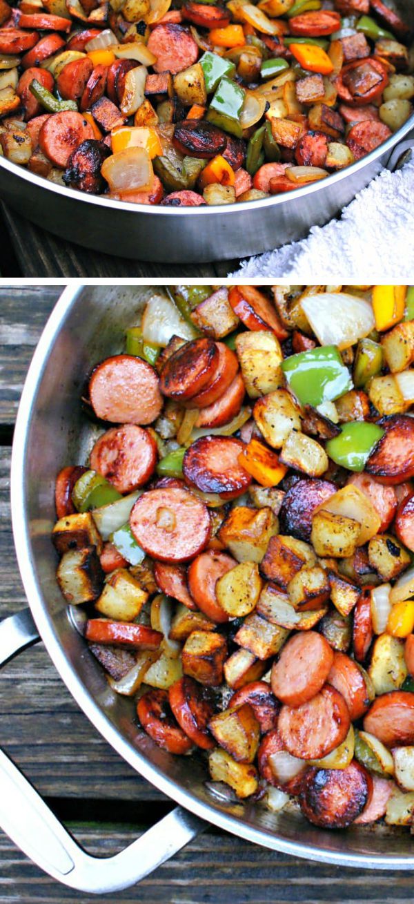 How To Make Kielbasa, Pepper, Onion and Potato Hash Food Recipes