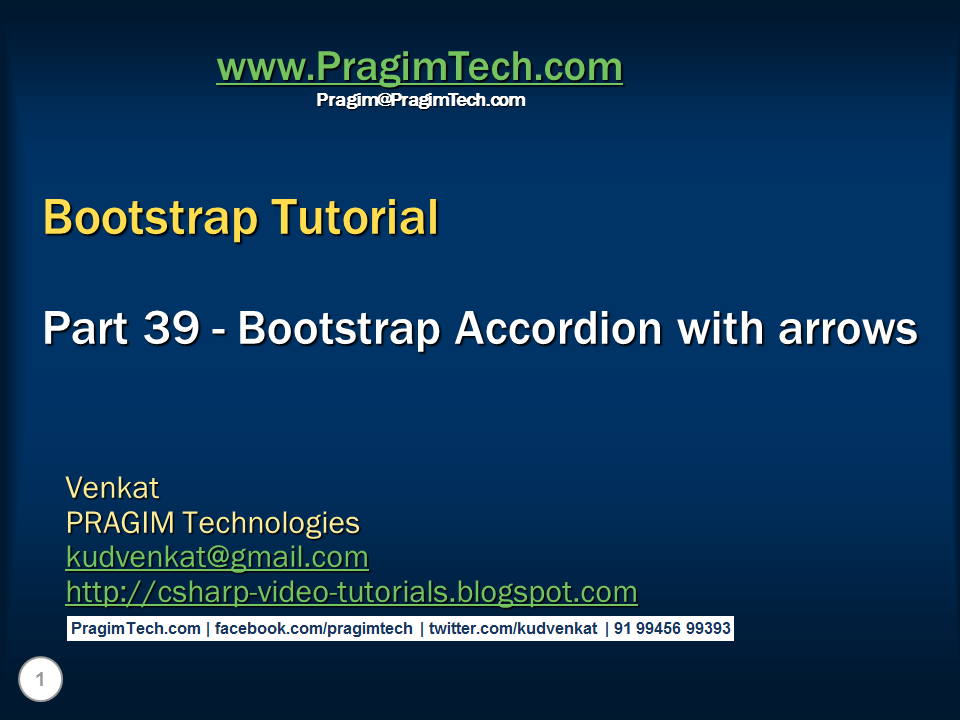Sql server, and c video tutorial Bootstrap accordion with arrows