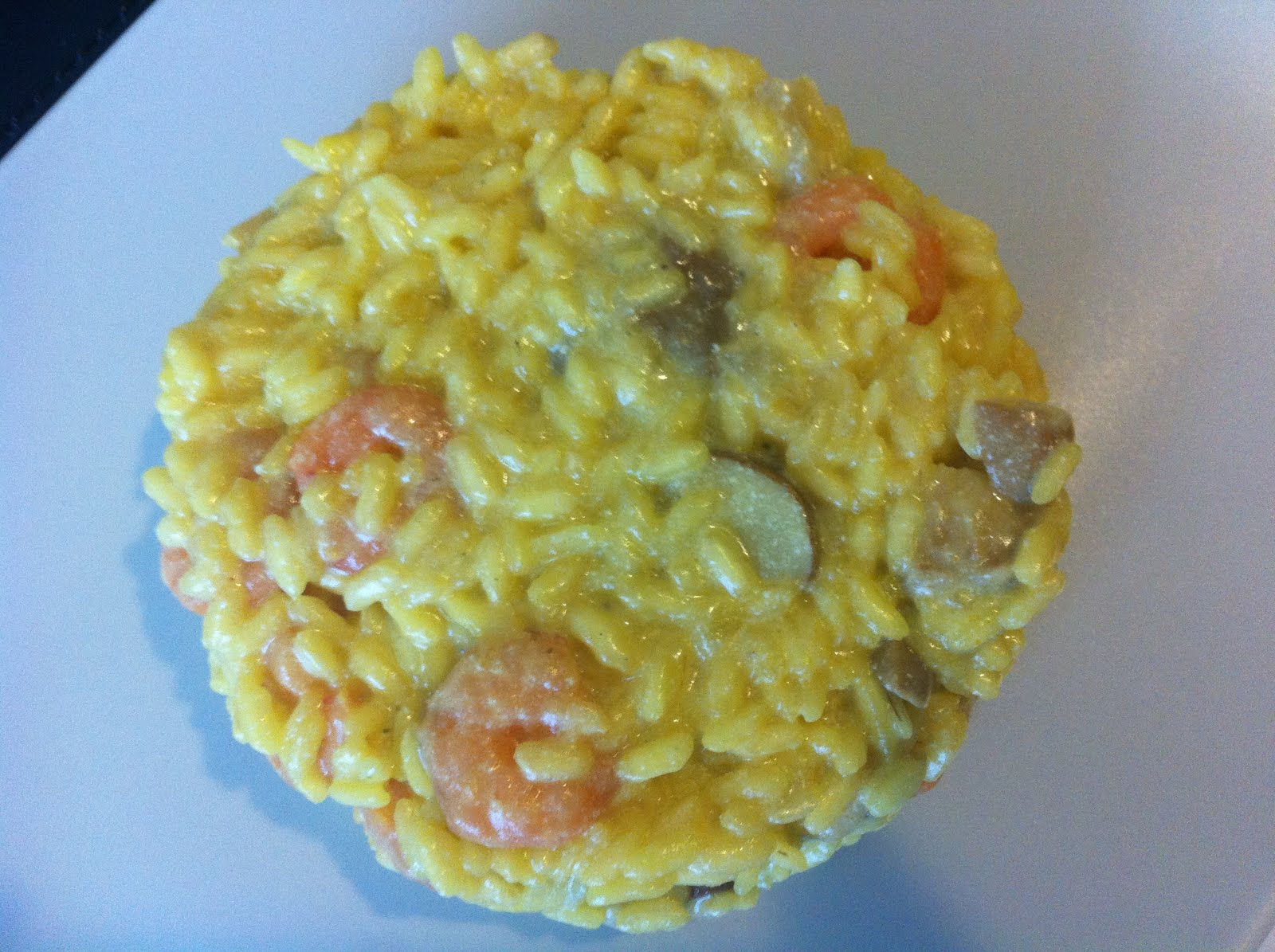 Cuori in padella Risotto porcini, gamberi e zafferano