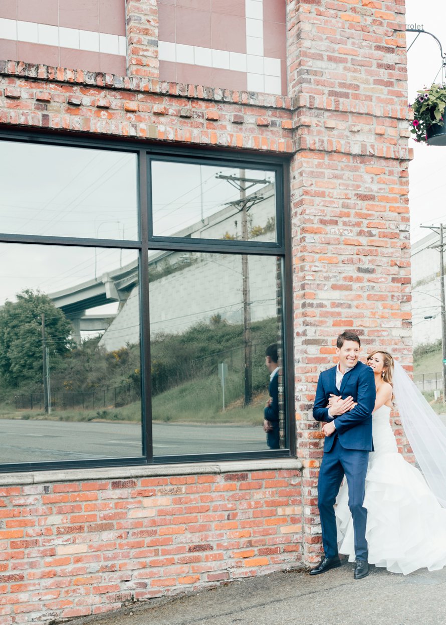 Romantic Blush and Brick Downtown Wedding by Tacoma Photographers Something Minted