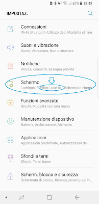 Come attivare/disattivare filtro luce blu Samsung S8: TUTORIAL