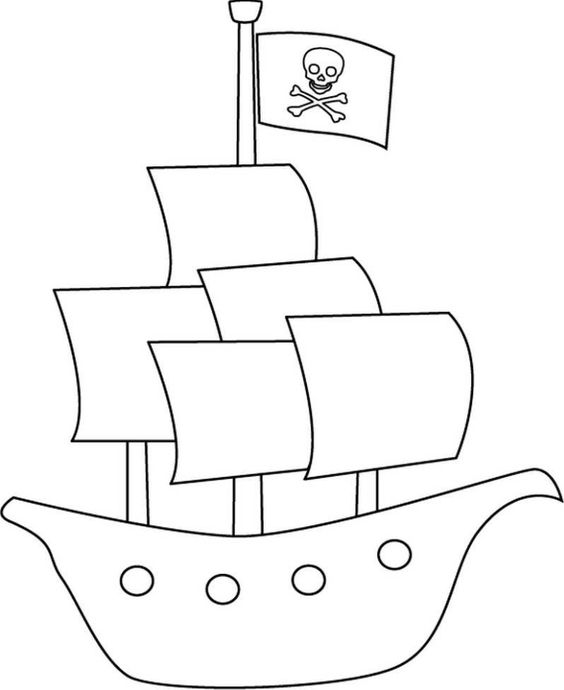 Tranh tô màu thuyền buồm cướp biển