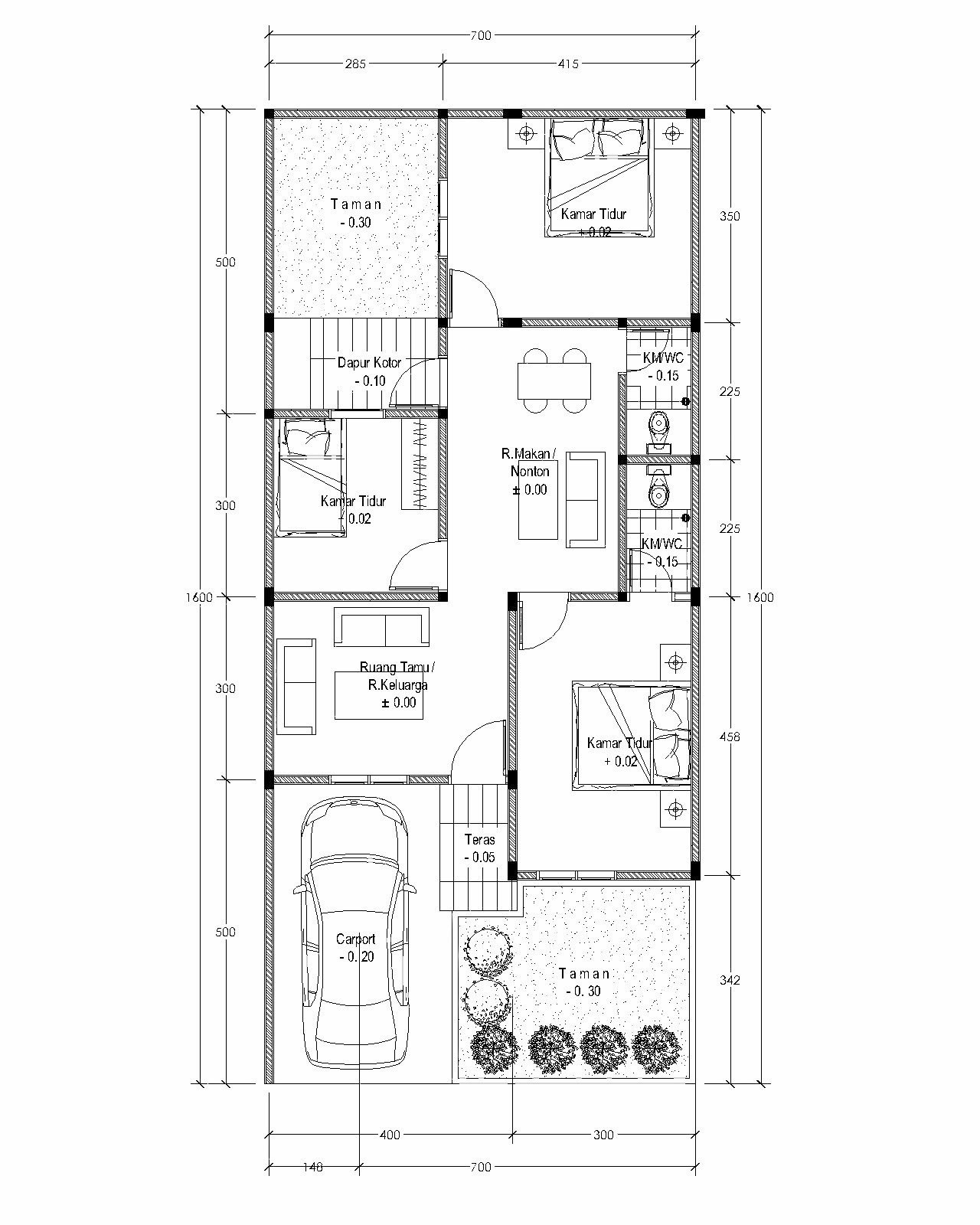 Denah Rumah Type 80 M2 Gambar Desain 36 108 Perumahan