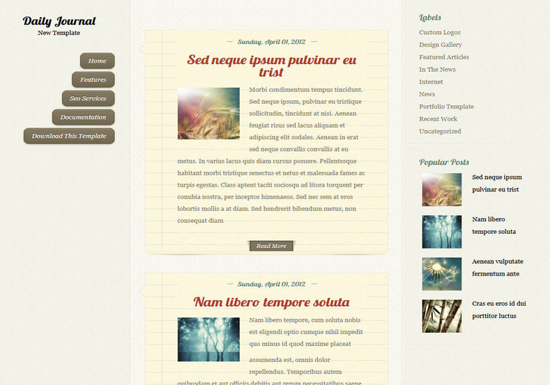 Daily Journal Blogger Template High Quality Free Blogger Templates