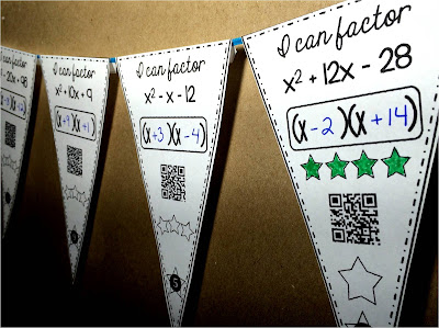 Fun with Quadratics | factoring math pennant