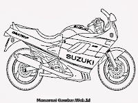 Gambar Mewarnai Sepeda Motor Sport Suzuki Terbaru