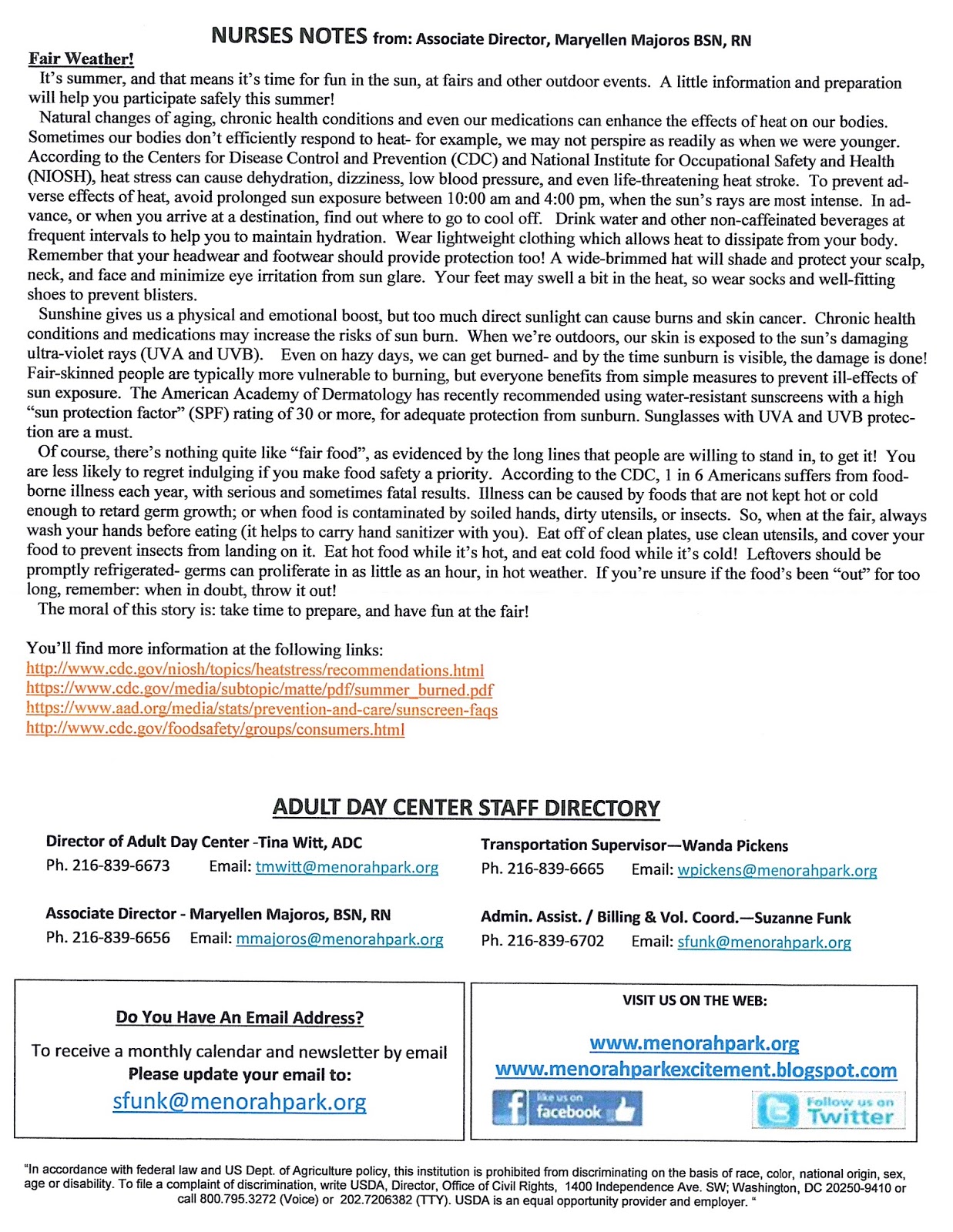 Menorah Park's Mandel Adult Day Center in Cleveland, Ohio Menorah Park