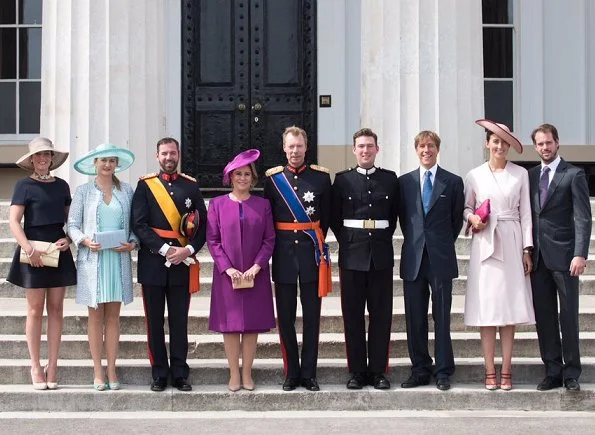 Grand Duke Henri, Grand Duchess Maria Teresa, Prince Guillaume, Princess Stephanie, Prince Felix, Princess Claire, Princess Alexandra