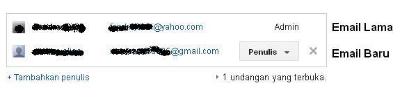 cara mengganti email blog