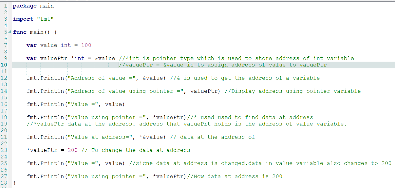 Go Lang basics tutorial with examples Pointers in Go Lang