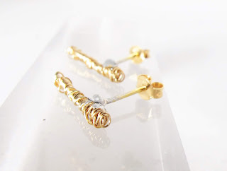 handdmade 14k gold earrings, contemporary jewelry