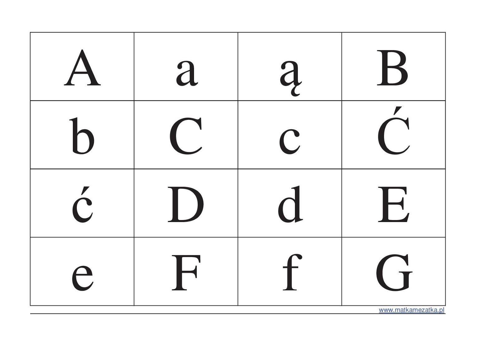 alfabet do druku
