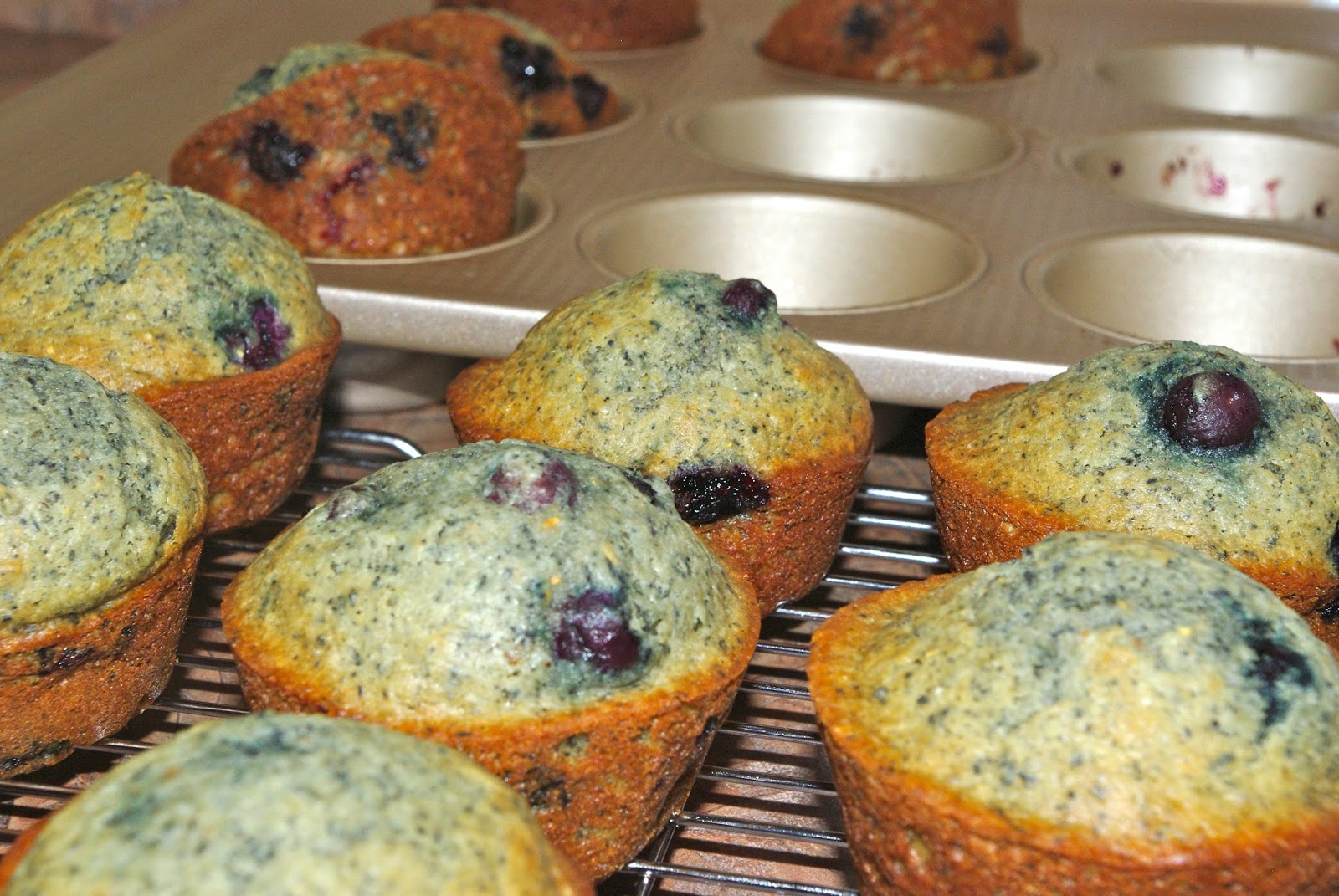 Mennonite Girls Can Cook Blue Cornmeal Blueberry Muffins