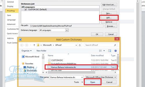 Add custom dictionaries untuk microsoft word add custom dictionaries untuk microsoft word agar bisa memeriksa kata yang salah ketik