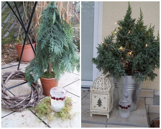 Filz und Garten Gartenblog Weihnachtsdeko für Garten und Fensterbank