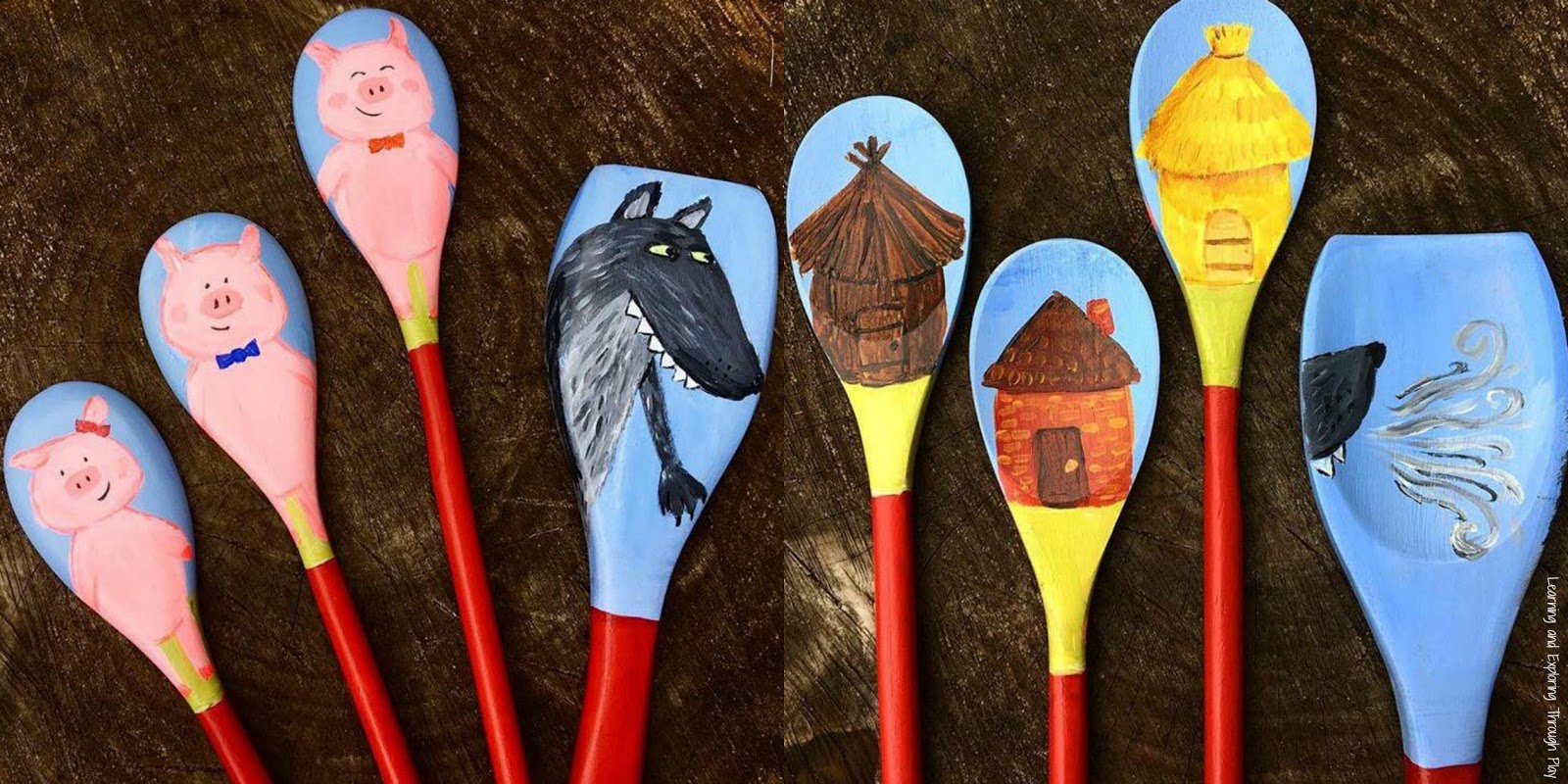 Learning and Exploring Through Play Three Little Pigs Story Spoons