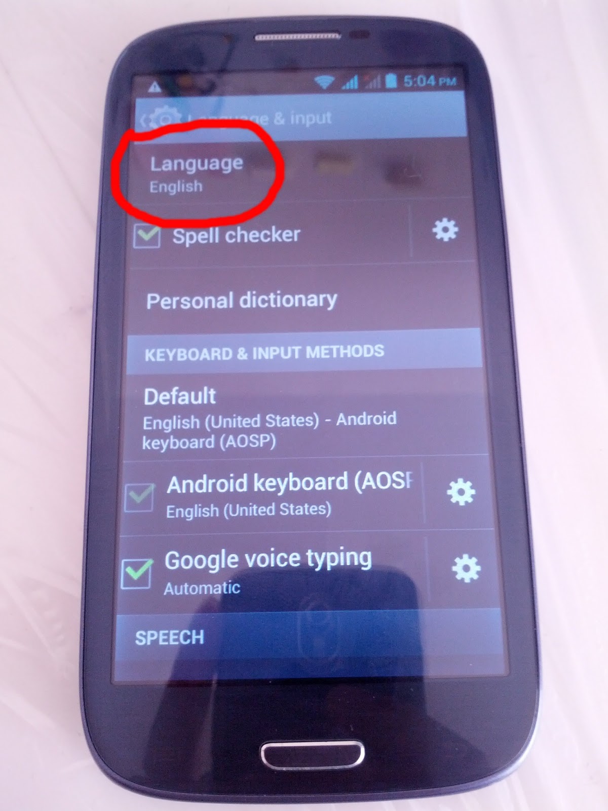 Configurar lenguaje Español