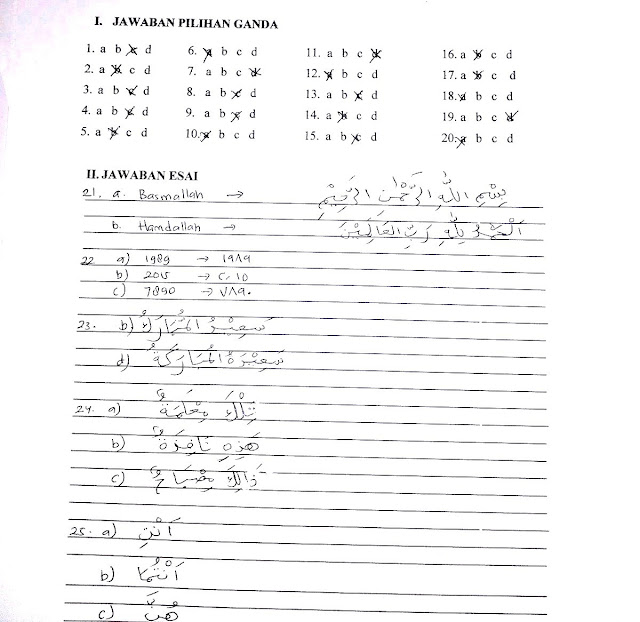 2 Contoh Soal UAS Bahasa Arab Kelas 7 Semester 1 dan Kunci