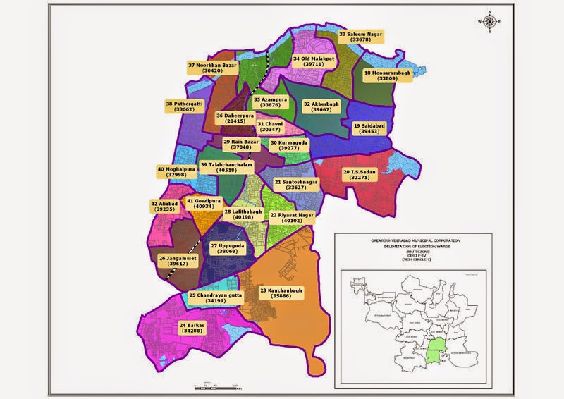 Greater Hyderabad Area Map Ghmc Circles List