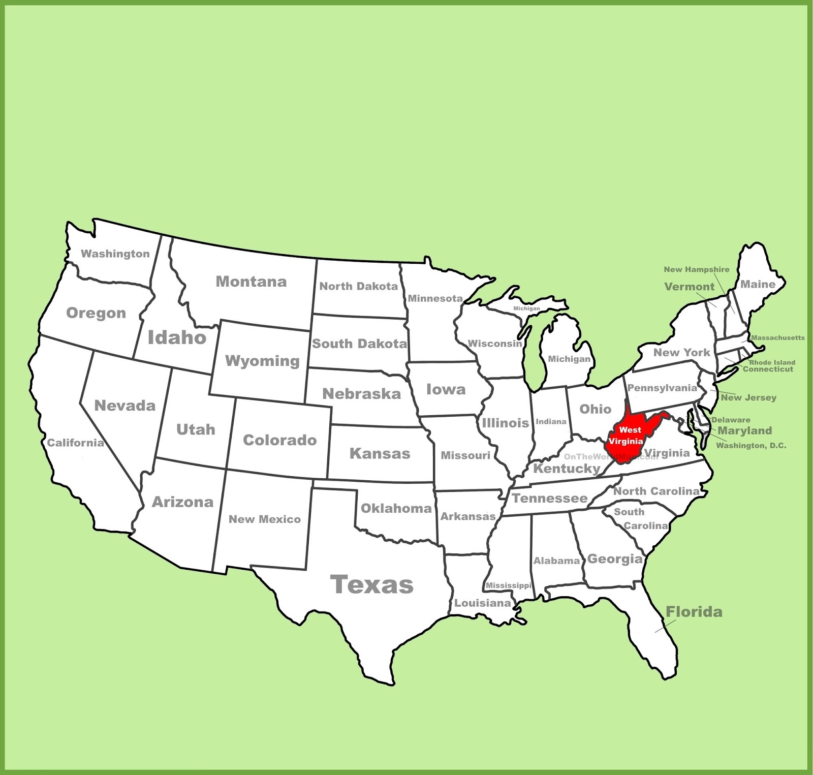 West Virginia Cities Map