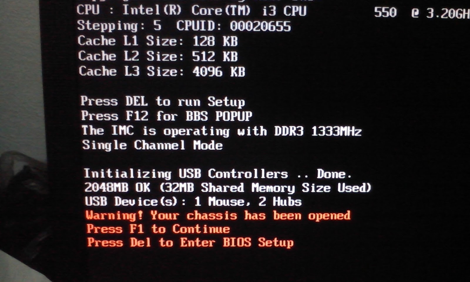 Chassis open warning