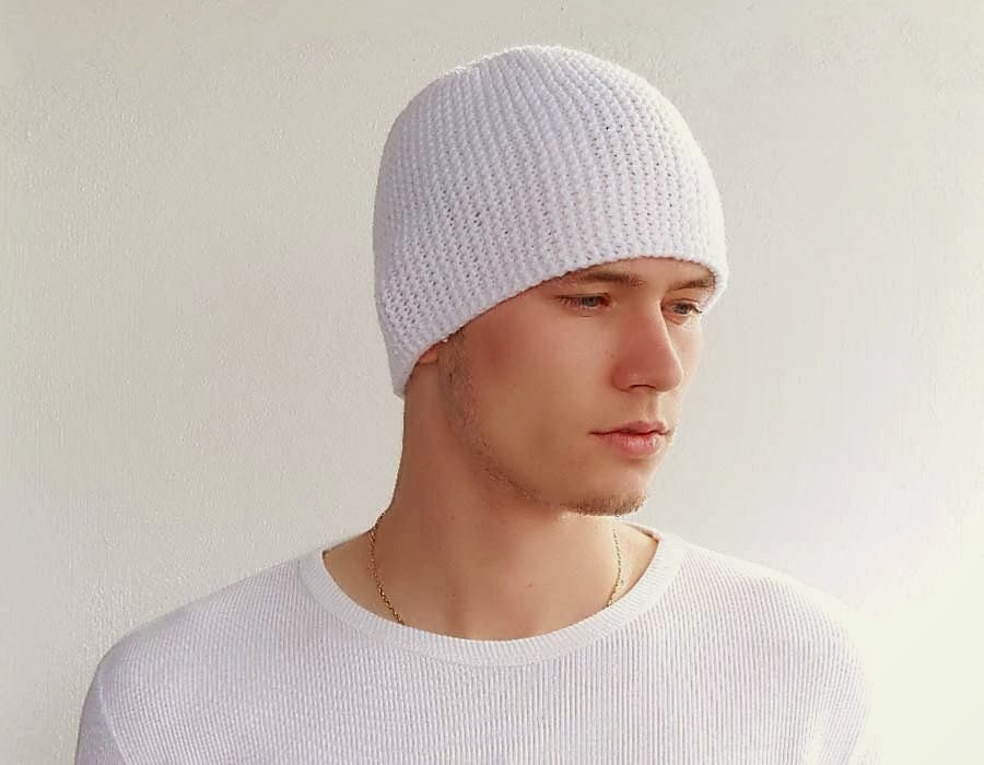 ACCESSORY GALLERY: White Warm Mens' Knitted Hat, Teens hat, Unisex Hat ...
