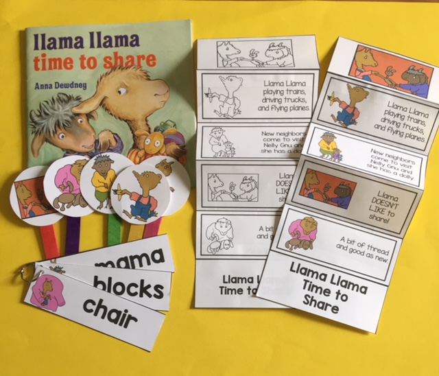 Llama Llama Time to Share Sequencing Book Units by Lynn