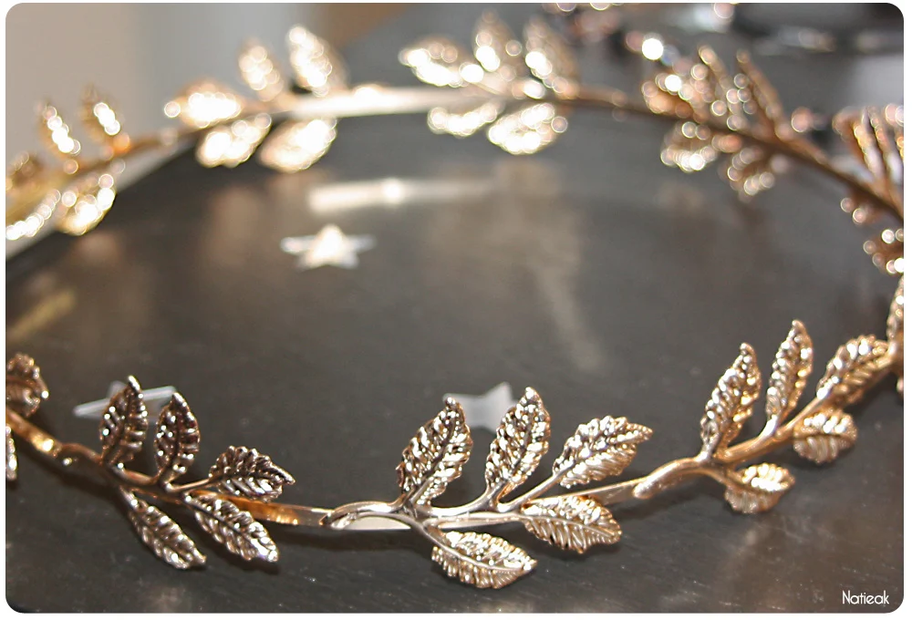bijoux accessoires cheveux Monoprix Noël 2016 couronne feuilles dorées