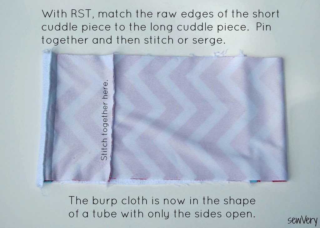 sewVery Embroidered Terry/Cuddle Burp Cloth Tutorial