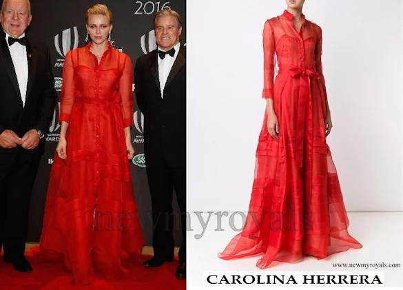 Princess Charlene wore Carolina Herrera Gown