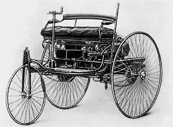 a world's first car by Benz in 1885 