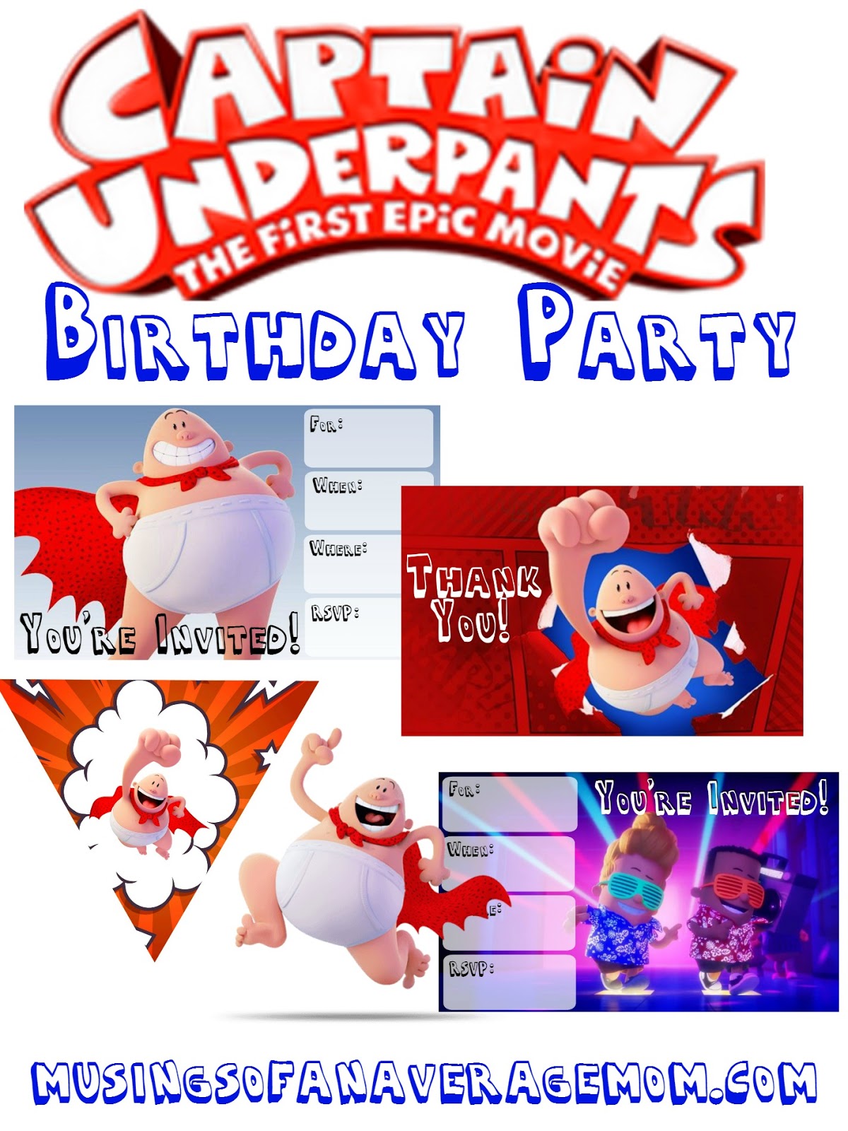 Musings Of An Average Mom Captain Underpants The First Epic Movie Party Musings Of An Average Mom Captain Underpants The First Epic Movie Party