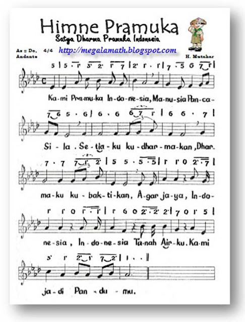 Notasi Lirik Lagu Hymne Pramuka
