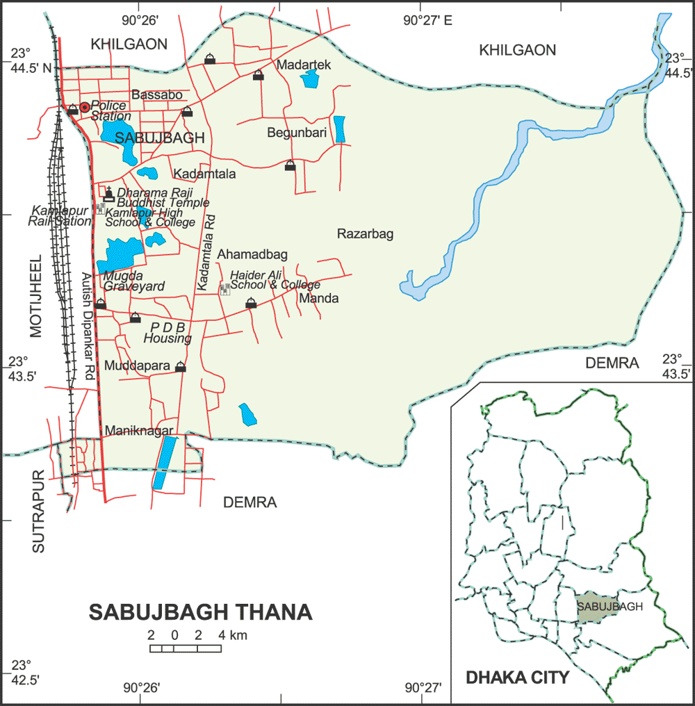 Maps of Bangladesh Sabujbagh Thana