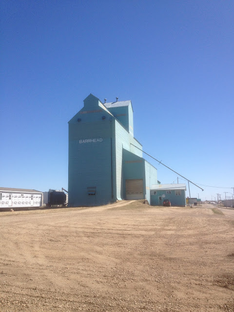 Grain elevator in Barrhead.  The railway is gone, but the elevator still stands.