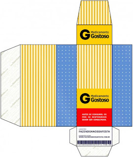 Corona Dorada en Azul y Amarillo: Cajas para Imprimir Gratis. Caja "resaca".