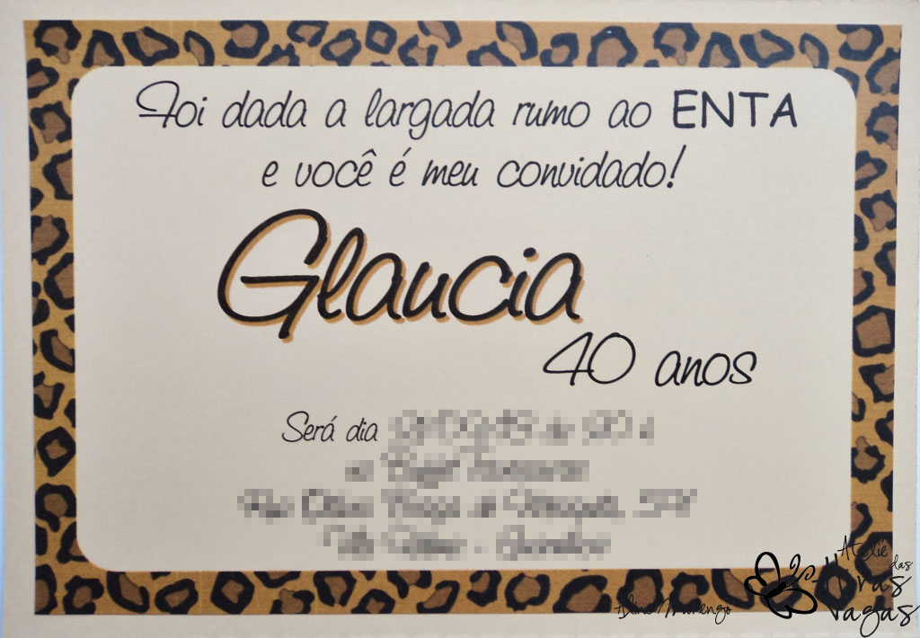Ateliê Das Horas Vagas Aline Barbosa Convite 40 Anos Oncinha