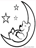 Gambar Kartun Anak Beruang Lucu Tidur Di Bulan