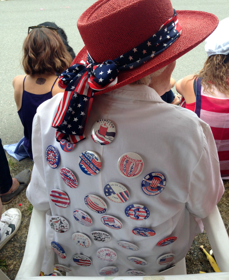 Whidbey Island, Maxwelton Beach, Aunie Sauce, 4th of July Maxwelton Day Parade buttons
