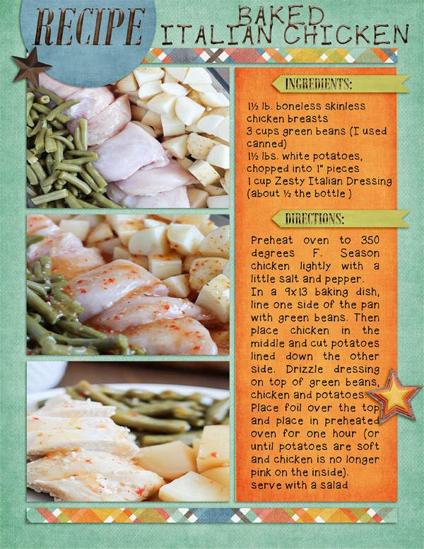 recipe templates for pages