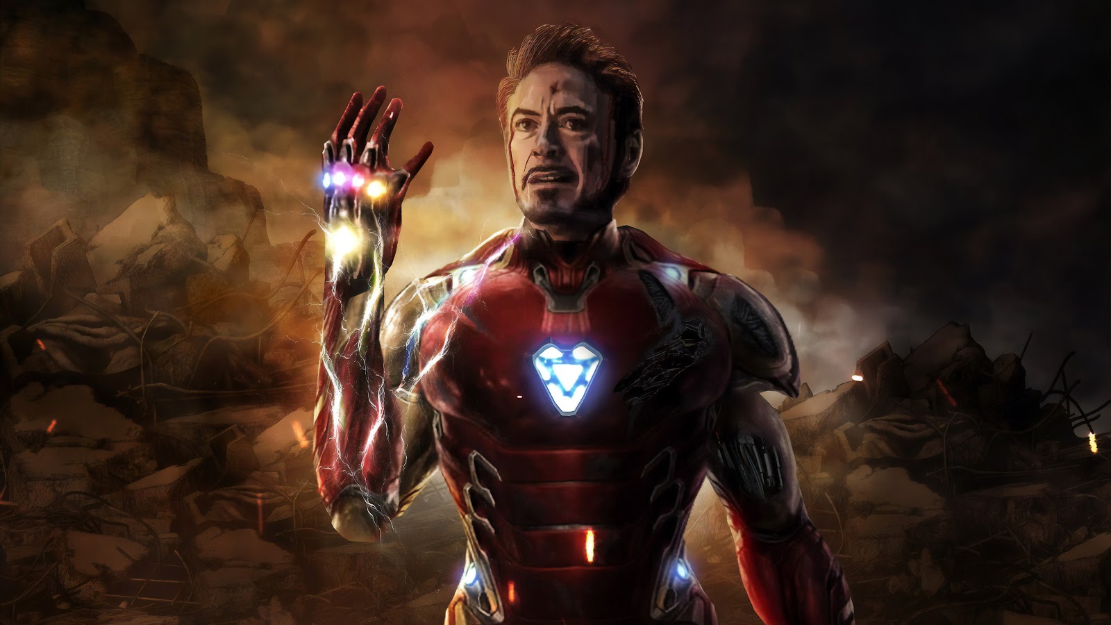 Avengers Endgame Iron Man Tony Stark Infinity Stones 8k Wallpaper 165