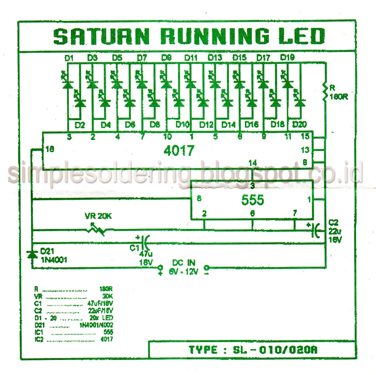 Simple Experiment And Electronics Hobby: Running LED Circuits