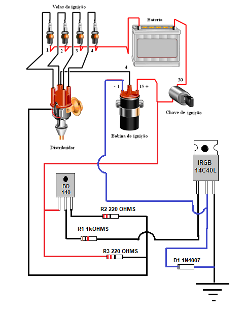 Auto mecânica popular: Esquema elétrico da ignição ... chevette wiring diagram 