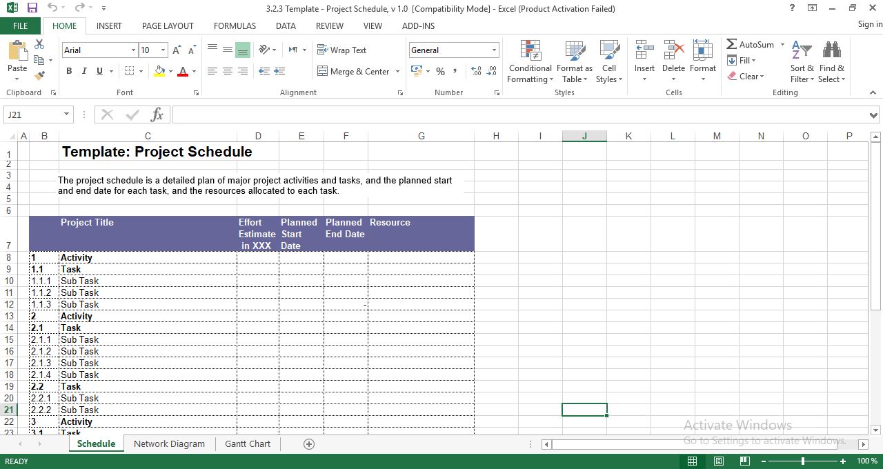 Project Schedule Excel Template Schedule of values excel template