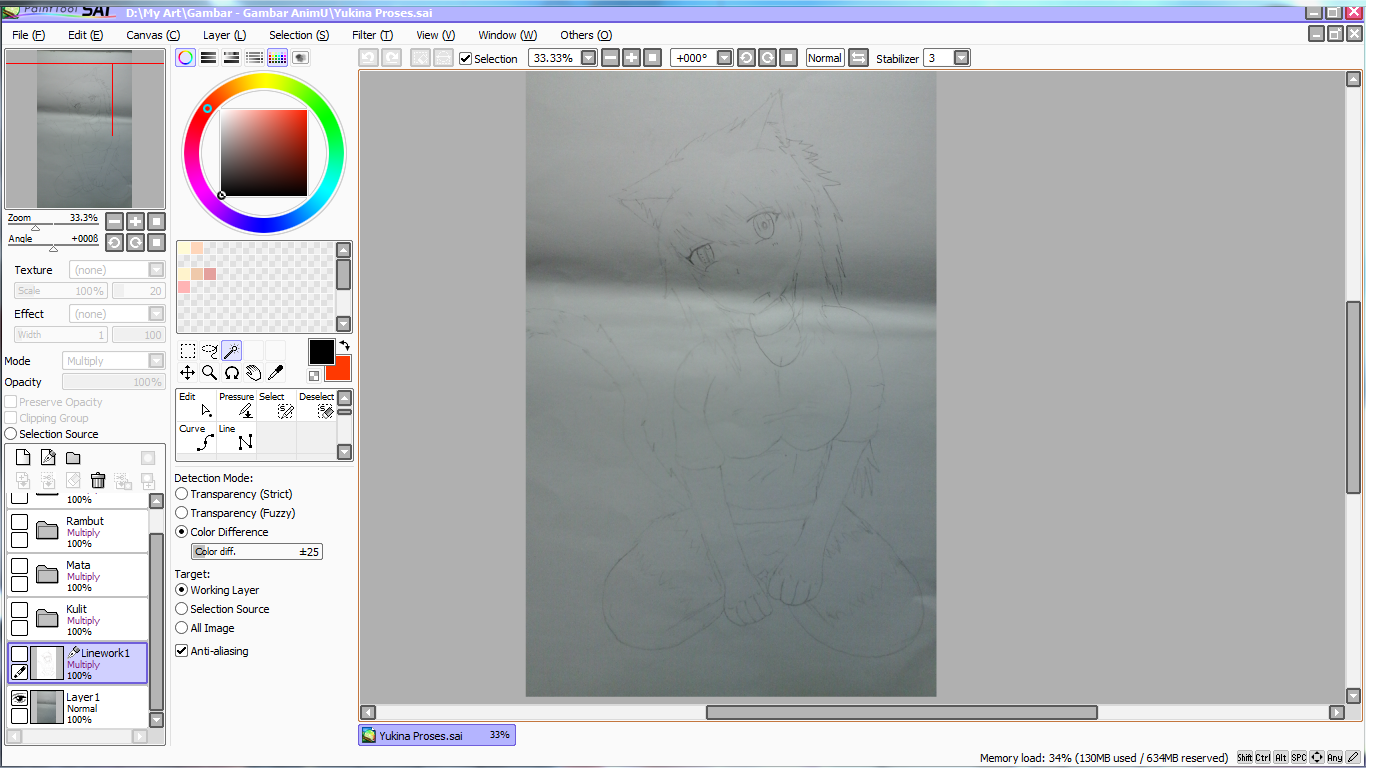 Curve Tool With Paint Tool Sai