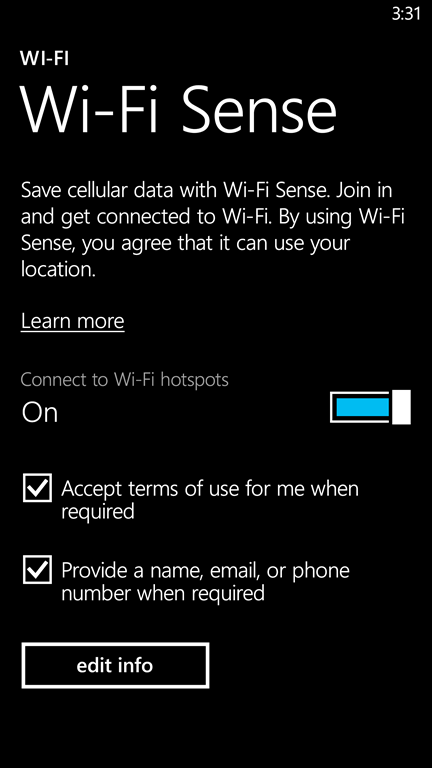 Windows Phone 8.1 Wi-Fi, Data and Storage Sense, Battery Saver 4