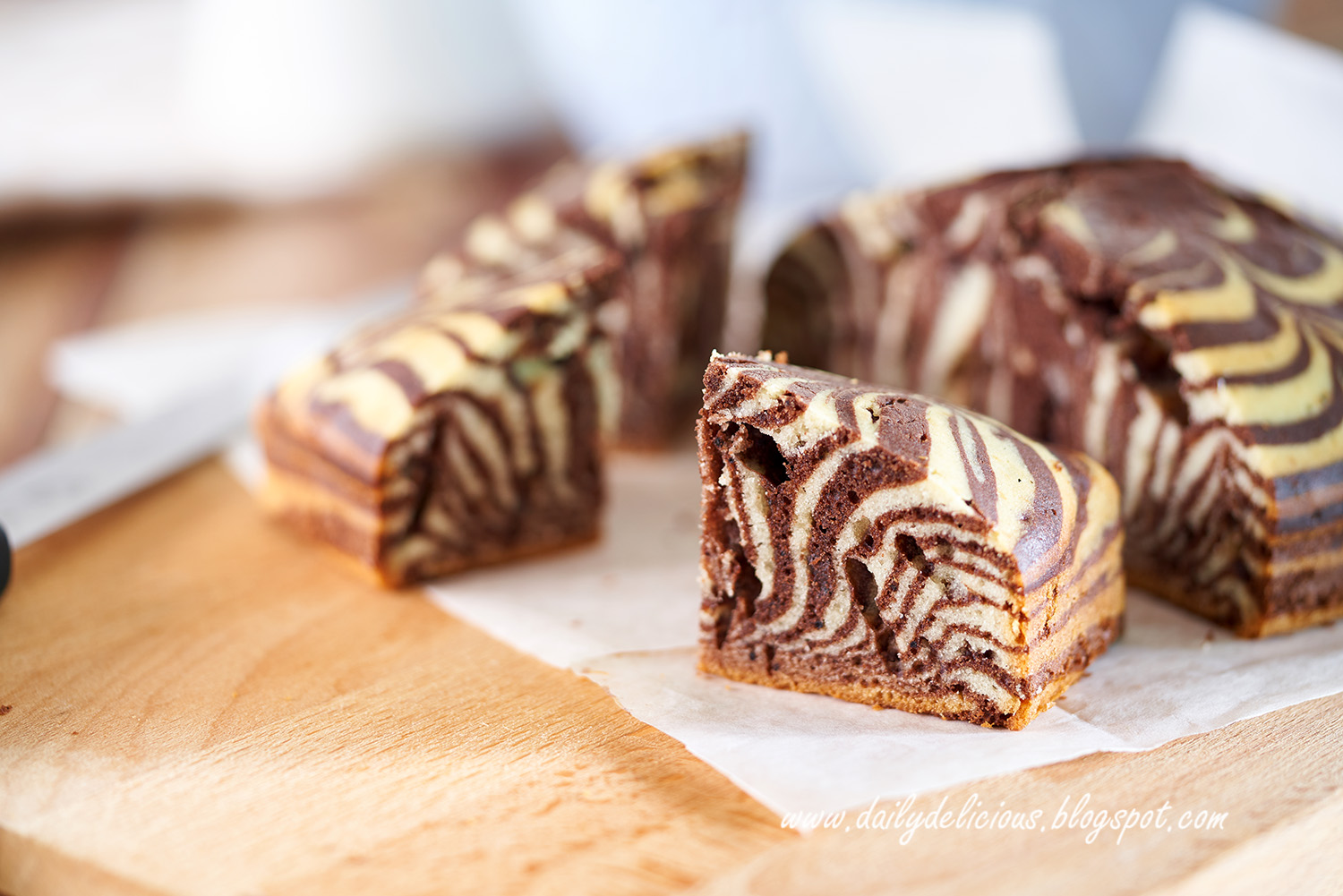 dailydelicious Chocolate and Vanilla Zebra cake